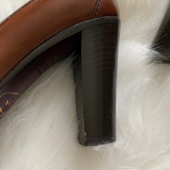 Prada Leather Brown Penny Loafer Pumps - Picture 8 of 8